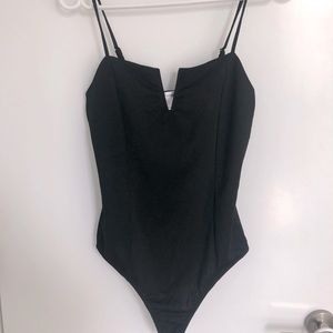 Black V wire bodysuit